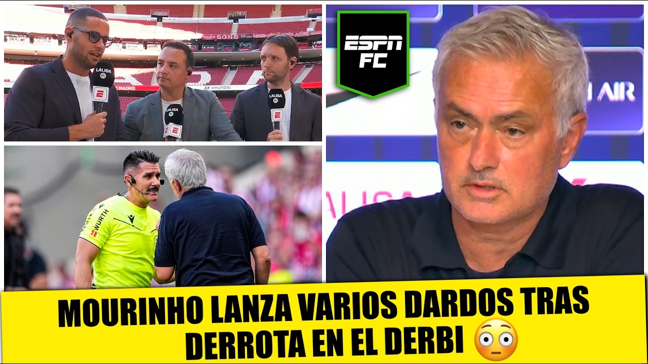 MOURINHO PIERDE EL MODO ZEN. ARREMETE contra ARBITRAJE por derrota de REAL MADRID en DERBI | ESPN FC