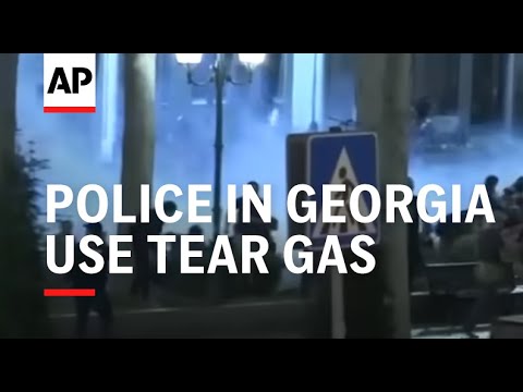Police in Georgia use tear gas, water cannons to disperse protest against so-called 'Russian law'