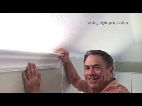 Install crown molding and LED lighting strips for indirect lighting the easy way!  Step by Step!