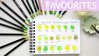 ♥️ Favourites: ALL Derwent Chartreuse Colour Pencils | FULL Version 🎉 #swatches #derwentdrawing