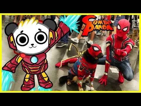 Roblox Heroes Of Robloxia Let S Play With Combo Panda Youtube Download - i met iron spider man irl and got surprise toys for ryan toysreview at comic con