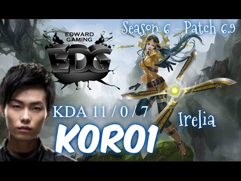 EDG Koro1 IRELIA Top vs Ekko - Patch 6.9 KR | League of Legends