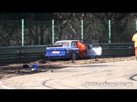 rallycross jump crash of Davy Leysen at Maasmechelen