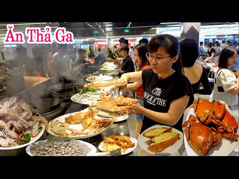 Kinh Ngạc Buffet Hải Sản 458K Tôm Mũ Ni, Ghẹ, Cua, Bề Bề, Ốc ăn thả ga ở Lê Văn Việt Quận 9