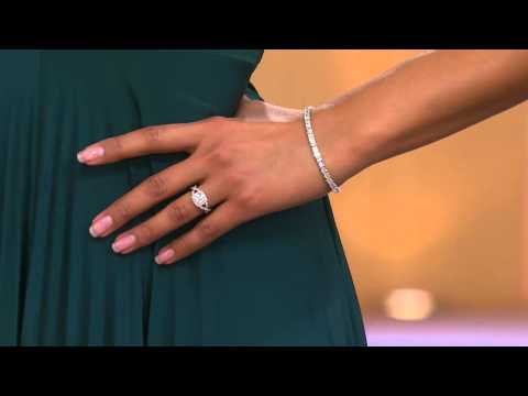 Epiphany Diamonique Round Halo Twisted Shank Ring with Antonella Nester