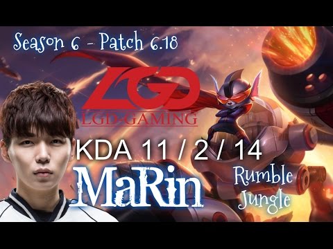 LGD MaRin RUMBLE vs GRAGAS Jungle - Patch 6.18 KR Ranked | League of Legends
