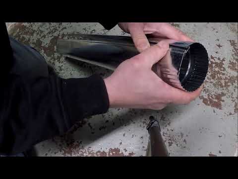 Assemble small 3 inch round duct work flue pipe