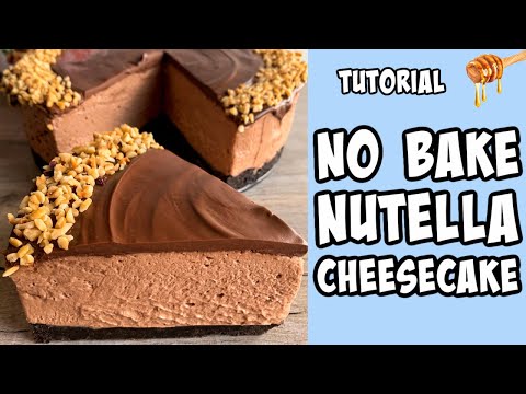 No Bake Nutella Cheesecake! Recipe tutorial #shorts