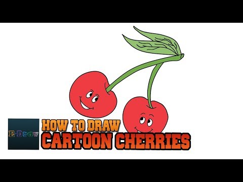 How to Draw Funny Cherries Cartoon Easy Step by Step for kids  Cartoon cherries Drawing Tutorial