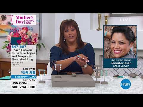 Chaco Canyon Kingman Turquoise and Swiss Blue Topaz Elon...