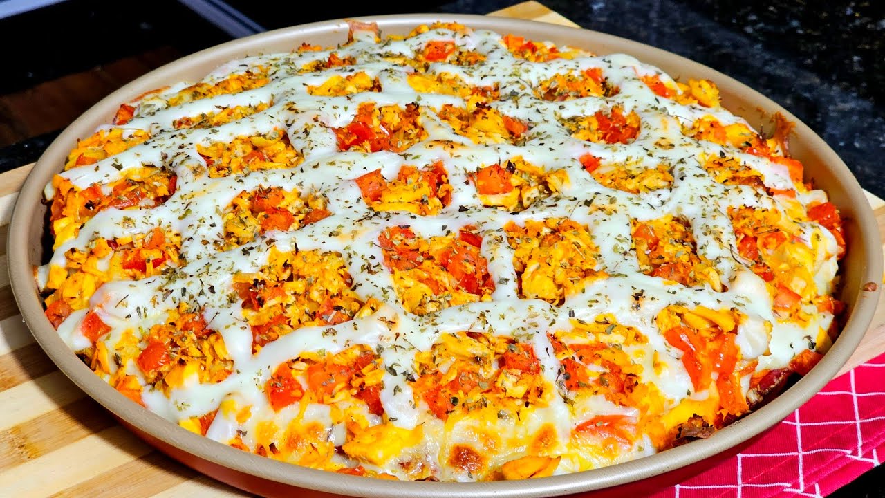 PIZZA AMERICANA MUITO FÁCIL SEM LIQUIDIFICADOR UMA DELÍCIA