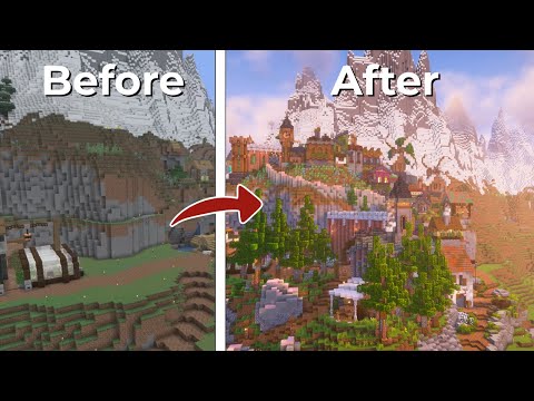 I Built a HUGE Mountain Village in Minecraft
