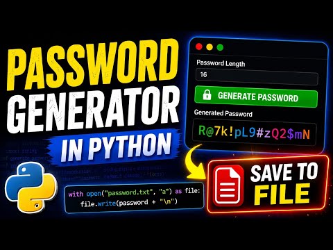 Python Project 8 Random Password Generator With File Saving Learn Python With Projects