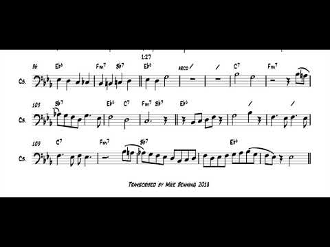 Paul Chambers arco bass solo transcription "Crazy Rhythm"