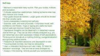 Sadness and Depression:  Self-help and Other Options