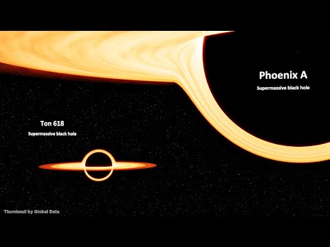Ton 618 vs phoenix A Black Hole Size Comparison | 3d Animation Comparison