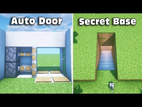 ⚒ Minecraft: 3 Redstone Build Hacks (Auto Door, Secret Base) #3