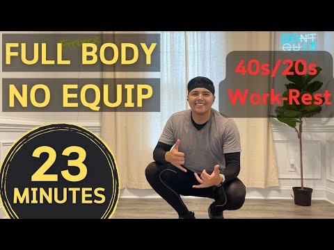 23-Minute Full Body Workout | Interval Training (40 sec work / 20 sec rest) | No Equipment Needed