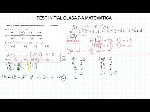 TEST INITIAL CLASA 7 A MATEMATICA
