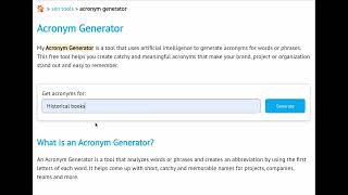 Acronym Generator - Free SEO tool