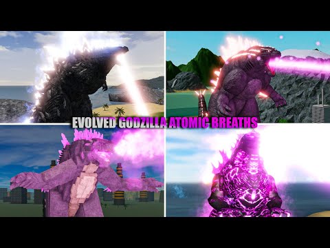 Evolution Of Evolved Godzilla Atomic Breath & SuperCharged Breath In ROBLOX