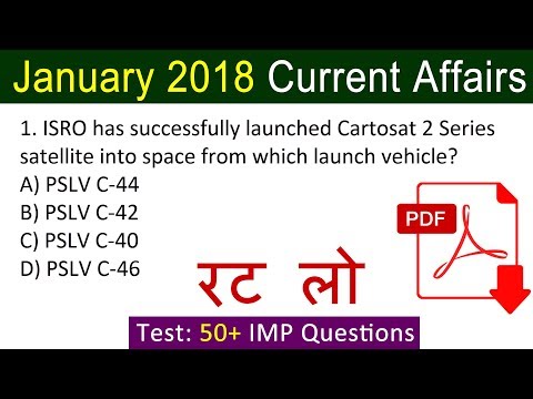 Important January 2018 Current Affairs Quiz Question with Answers | Test Your Knowledge | Click How