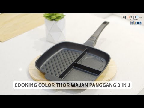 Gambar Cooking Color 48x27 cm Thor Wajan Panggang 3In1 - Hitam