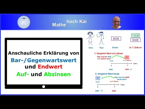Erklärung der Begriffe Bar-/Gegenwartswert und Endwert sowie Auf- und Abzinsen