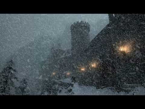 Lonely Castle in a Snowstorm ❄️ Whispering Wind, Night Blizzard & Deep Winter Silence