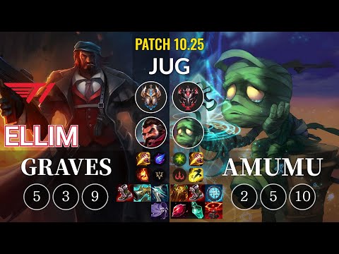 T1 Ellim Graves vs Amumu Jungle - KR Patch 10.25