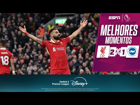 Gols e lances de Liverpool x Brighton