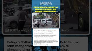 Kaki Anggota Satlantas Madiun Terlindas Bus hingga Patah Tulang saat Amankan Arus Balik 2026