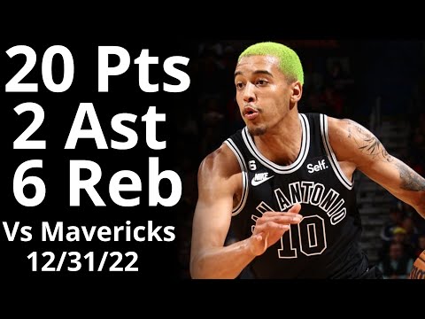 Jeremy Sochan 20 Pts 6 Reb 2 Ast vs Mavericks Highlights