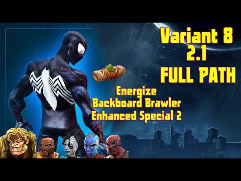 MCOC Variant 8 2.1 Deadpoolooza Energize + Backboard Brawler + Enhanced Special 2 w/ Cosmic Spidey