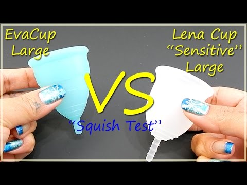 EvaCup Lg vs Lena Cup Sensitive Lg "Squish Test" - Menstrual Cups