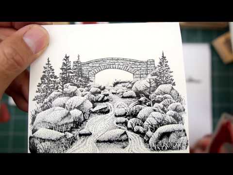 Stampscapes 101: Video 138.  Stamp Sketching with the Stone Bridge