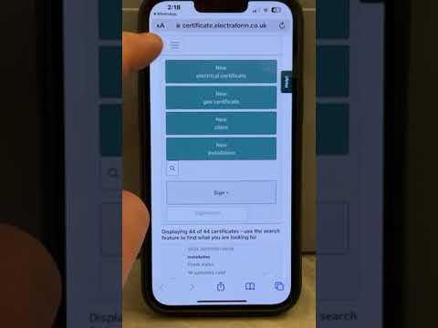 Electra Form Starting A Cert From Dashboard Link