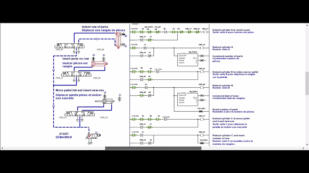 Automation studio 3 cylinder sequence