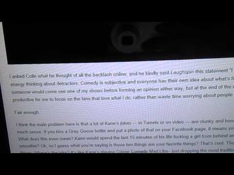 09/05/13:  Video from 09/05/13:  Laughspin article from July 3, 2013