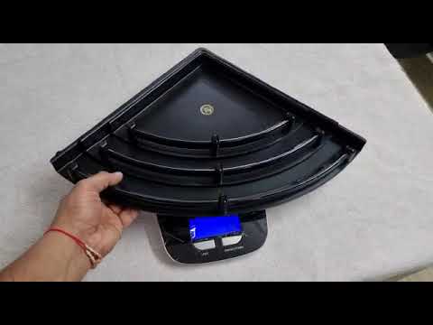 Abs king black bathroom corner shelf, pre assembled