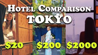 TOKYO HOTEL COMPARISON $20 v $200 v $2000! | Japan Tokyo Travel Hotel Guide