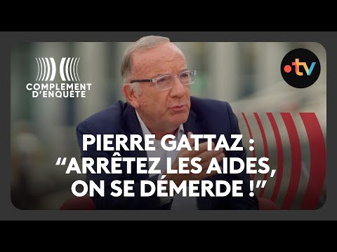 Pierre Gattaz in the red armchairs of Complément d'enquête