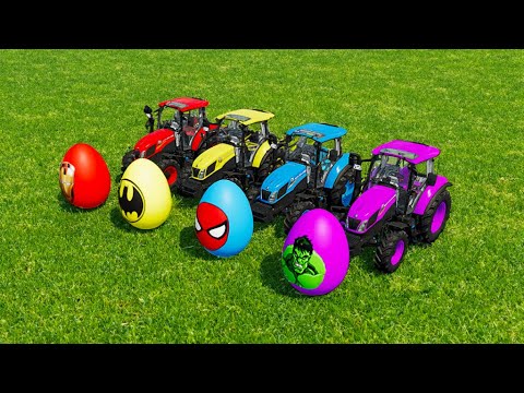 TRANSPORT SUPERHERO BATMAN HULK SPIDERMAN IRONMAN JOCKER  TRACTORS MAN TRUCKS Farming Simulator 22