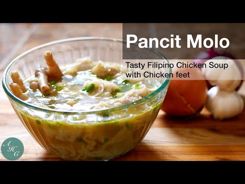 How to make tasty Pancit Molo (Filipino Wonton Soup) with chicken meat and chicken feet Recipe