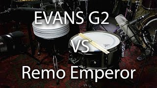 Video thumbnail for Evans G2 coated vs Remo Emperor on Snare by Marius Schulte