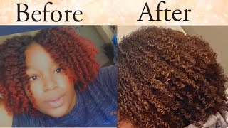 How to remove red hair dye from Natural hair!