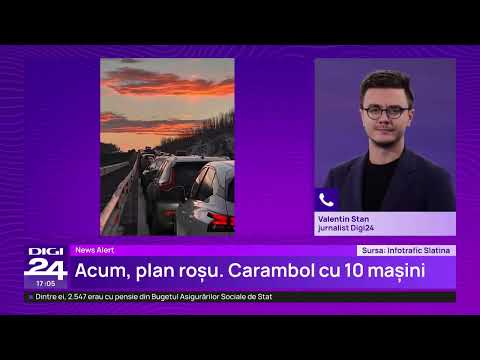 Carambol cu 10 mașini implicate pe Drumul Expres Craiova - Pitești. A fost activat planul roșu