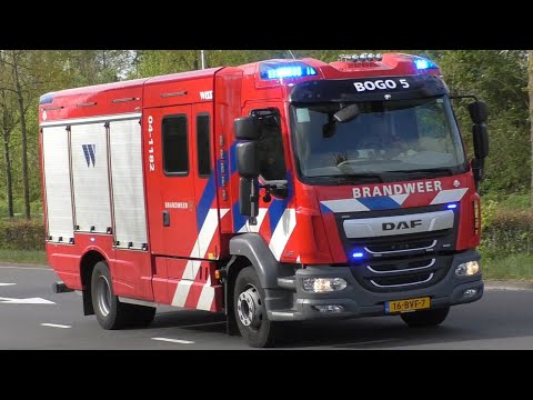 Prio 1 Brandweer Rijopleiding TS 04-1038 en BOGO 5 met spoed door Zwolle