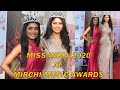 MISS INDIA BEAUTY2020 WINNER MANASA VARANSI RUNNER UP MANYA SINGH GLAMOURS L00K MIRCHI MUSIC AWRDS