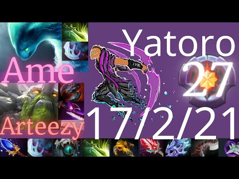 Yatoro Anti-Mage, Arteezy Tiny vs Ame Morphling, eurus Lina, Sand King - 93 deaths - dota2